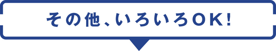 その他、いろいろOK!